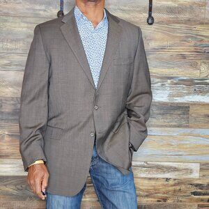 Burberry London 100% Wool Brown Double Vented Blazer Sport Jacket Size 40L